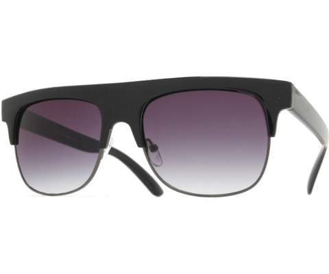 Flat Top Cool Sunglasses - Black/Smoke