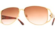 Vintage Wide Sunglasses - Gold/Brown