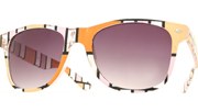 Color Block Art Cool Sunglasses - Orange/Smoke