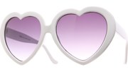 Oversized Heart Sunglasses - White/Smoke