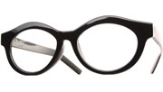 Round Clear Chunky Glasses - Black/Clear