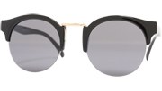 Round Gold Bridge Sunglasses - Black/Black