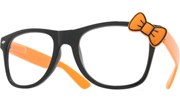 Hello Bow Colored Clear Glasses - Orange/Clear