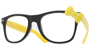 Hello Bow Colored Clear Glasses - Yellow/Clear