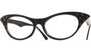1950s Glasses - Black/Clear