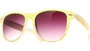 Geo Check Print Sunglasses - Yellow/Wht