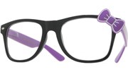 Hello Bow Colored Clear Glasses - Purple/Clear