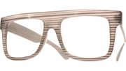 Large Squared Block Glasses - Wood/Clr/Blk