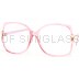 Oversized Vintage Perscription Glasses - Pink/+100
